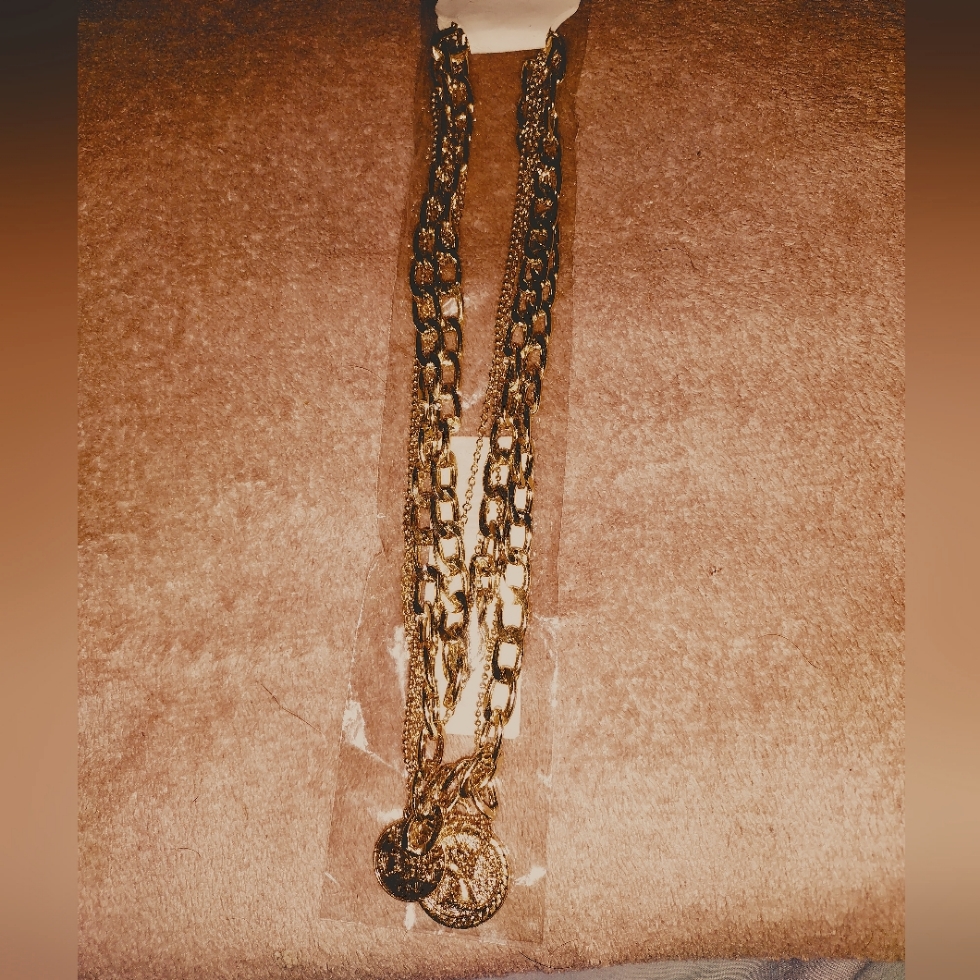 The Queenz Three Tier Gold Toned Necklace
